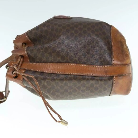 CELINE Macadam Canvas Shoulder Bag PVC Leather Brown Auth bs11386 - Picture 3 of 16